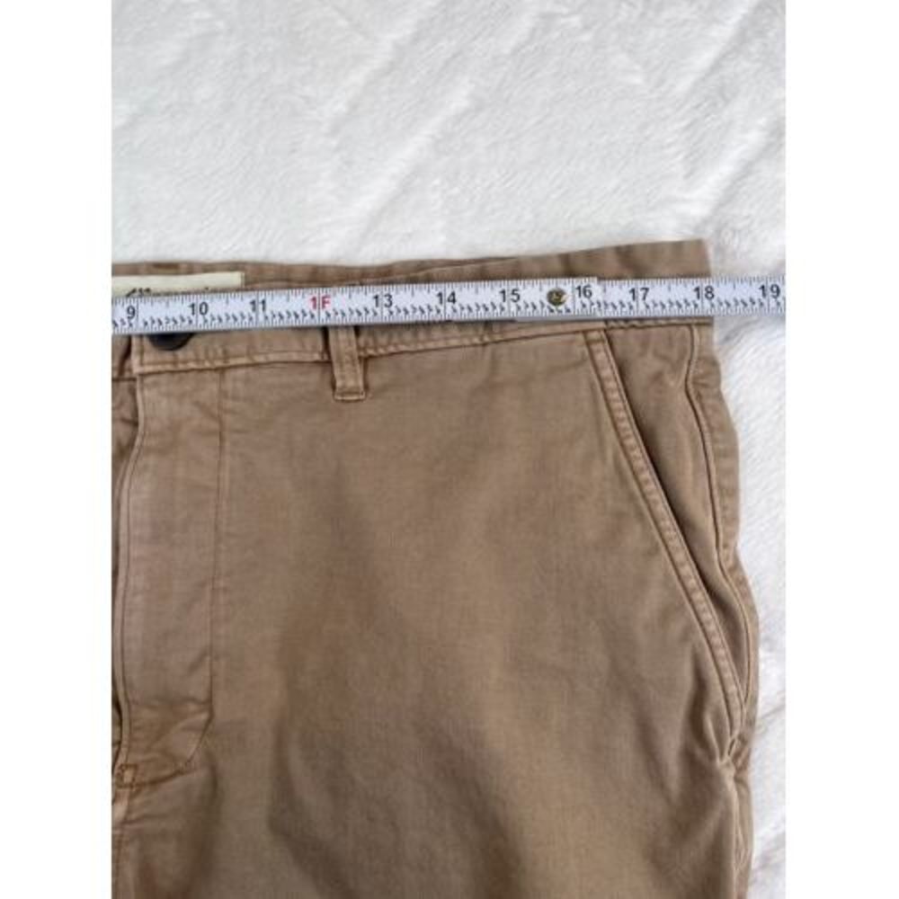 Madewell 9” Chino Shorts Men's Brown Khaki Raw Hem Flat Front Stretch - Sz 36 - Picture 3 of 8
